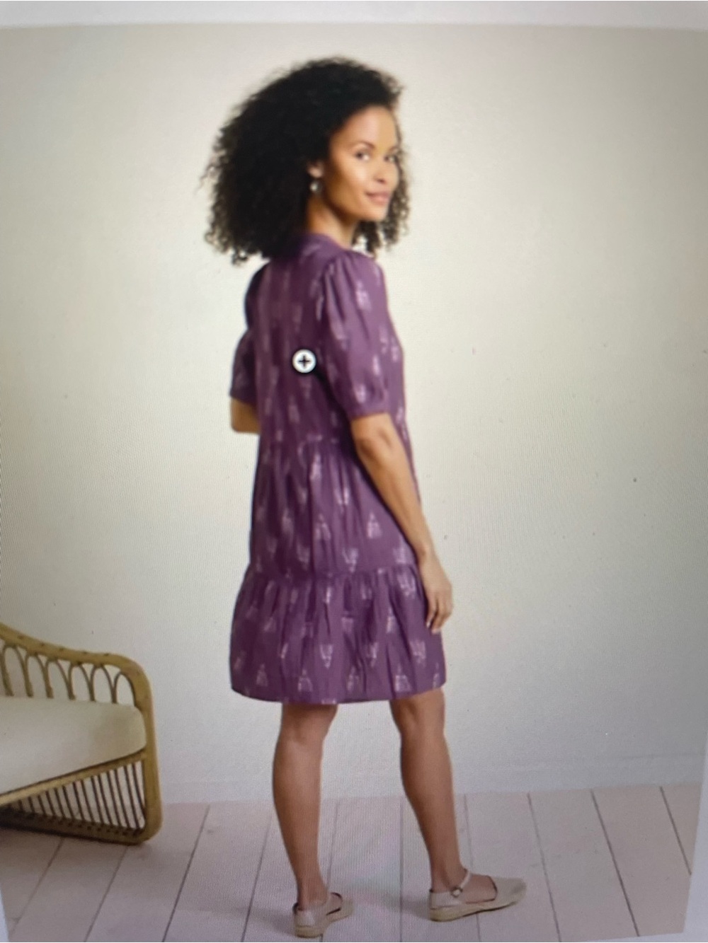 Garnet Hill Organic Cotton Tiered Shirtdress NWT